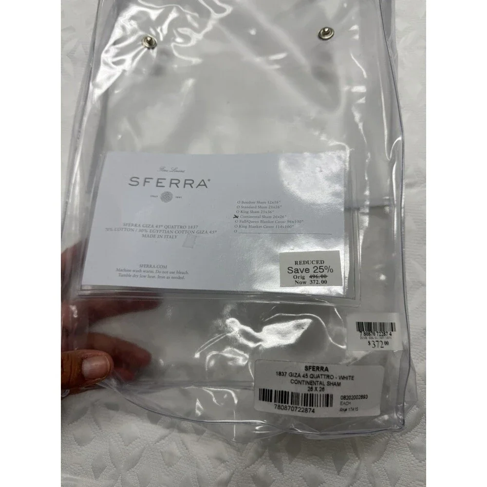 SFERRA Giza 45 Quattro 1837 Full/Queen Blanket Cover + 2 Standard Shams Giza 45
